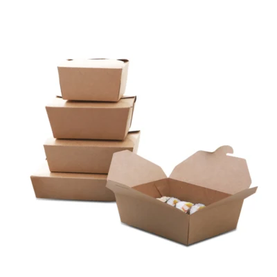 Caixa de papel kraft descartável para viagem para embalagens de alimentos