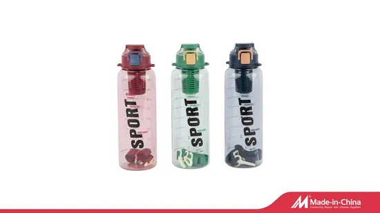 Garrafa de água de plástico estilo popular 700 ml livre de BPA PETG Tritan infusor de frutas com alça portátil
