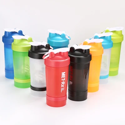 Proteína Shaker com logotipo personalizado de alta qualidade, garrafa Shaker de proteína de plástico sem BPA com bola agitadora