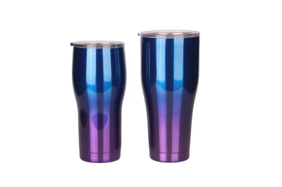 Caneca Térmica Dazzle Copo para carro que muda de cor progressivo Copo de aço inoxidável de camada dupla - Azul